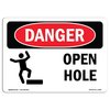 Signmission OSHA Danger Sign, Open Hole, 5in X 3.5in Decal, 5" W, 3.5" H, Landscape, Open Hole OS-DS-D-35-L-1506